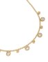 Waterproof Gold Plated Stainless Steel Bezel Set Cubic Zirconia & Balls Chain Necklace