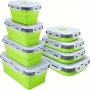 Space-saving Silicone Food Storage Container - Collapsible Freezer & Microwave Safe Dishwasher Friendly For Leftovers Meal Prep & Lunch Box