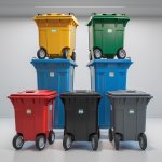 770 Liter White Wheelie Bin