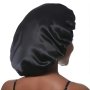 Satin Bonnet Popular Hair Bonnet For Sleeping Satin Bonnet With Stretchy Tie Band For Women Suitable For All Hair Types