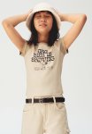Ribbed T-Shirt - Light Beige Snoopy