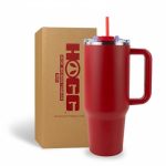 Hogg Big Swig 40 Oz Tumbler With Handle And Straw - Red 40OZ Insulated Stainless Steel Water Tumbler With Straw Water Cup With H
