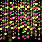 Glow-in-the-dark Birthday Banner With Neon Dots - Perfect For Weddings & Parties No Power Needed Feather-free Party Decorations