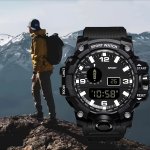 Stylish Men's Sports Watch With Night Light - Multifunctional Digital Display Durable Plastic Band & Case