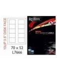 10UPB Multi-purpose Inkjet-laser Labels 70MM X 52MM Disk Face 100 Pack