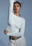 Gathered Jersey Top - Cream