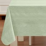 Newbridge Vinyl Flannel Backed Tablecloth 52 X 52 Inch Square Sage Green Moire Wavy Solid Design Heavyweight Indoor Outdoor Wate