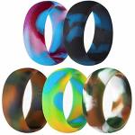 Jude Jewelers 5 Pack Size 5-15 Rubber Silicone Rings Flexible Corssift Outdoor Wedding Engagement Gym Cocktail Hypoallergenic 10