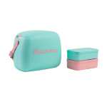 Polarbox Retro Cooler Box 6L Cyan Rosa Includes 2 Lunch Boxes