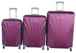 Smte 3-PIECE Travel 28-INCH Luggage Suitcase Set Stylis Dark Purple With Keychain