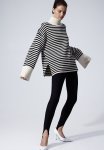 Oversized Turtleneck Jumper - Cream & Black Striped
