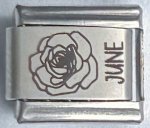 9MM Laser Italian Charm - June Flower