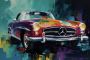 Vintage Wheels Mercedes Benz Art Print - Abstract Wall Art A0