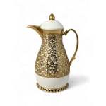 1LT Vacuum Flask White & Gold