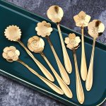 Elegant Stainless Steel Teaspoon Set With Flower Designs - Perfect For Tea Coffee And Desserts - Suitable For Restaurant Use - E
