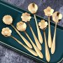 Elegant Stainless Steel Teaspoon Set With Flower Designs - Perfect For Tea Coffee And Desserts - Suitable For Restaurant Use - Eid Al-fitr Celebration