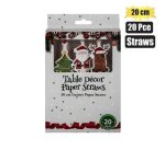 Xmas Table Decor Paper Straws 20PC 20CM