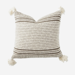 Knitted Scatter - Warm Grey Tassels