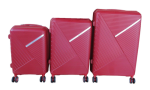 Smte Unbreakable Hard-shell Pp Luggage Set With Tsa Lock Red Set Of 3 With Keychain