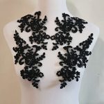 2 Pairs Of Embroidered Lace And Decal Wedding Dress Accessories For Lace Accessories Black