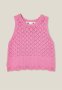 Cotton On Taylor Crochet Top - Pink Gerbera