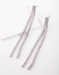 Cubic Zirconia Drop Row Earrings