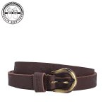 Ladies Floral Emboss Leather Belt - Brown - 3XL