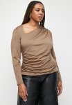 Asymmetrical Fitted Tee - Taupe