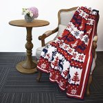 Blueberry Pet Holiday Gift Super Soft Cozy Ugly Christmas Reindeer Knitted Throw Blanket 50 X 60 Tango Red & Navy Blue