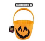 Halloween Pumpkin Bucket W light Handle