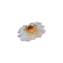 Natural White Crystal Daisy Adjustable Ring With Amethyst Stamen