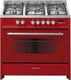 Miereles 90CM Freestanding Gas / Gas Cooker Red