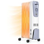 Arlime 1500W Oil Filled Radiator Heater Electric Space Heater With Adjustable Thermostat 3 Heat Settings Overheat & Tip-over Pro
