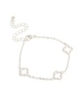 Silver Plated Cubic Zirconia Outline Flower Bracelet