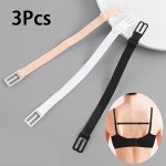 3-PACK Bra Straps Holder Anti-slip Elastic Adjustable Clips Lingerie Accessory Undergarment Shoulder Strap Fix With Metal Buckle