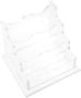 Acrylic Business Cards Stand Desktop Organizer With 3 Compartments Office
