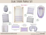 Cot Duvet Bedding Lilac Stripe Purple Set