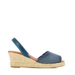 Ruffle Wedge Sandal -blue