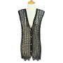Goldair Gold Beaded Button Down Knit Vest - M