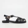 Siena 6 Flat Sandal - Black - Black / 6