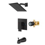 Airuida Shower Faucet Set With Tub Spout Bathtub Faucet Kit Shower Tub Faucet Set Complete Tub Shower Trim Kit With Solid Brass