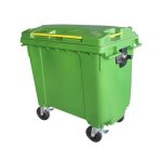 660L Wheelie Bin 4 Wheel Bulk Bin Plastic Green