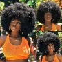 25.4 Cm Afro Kinky Curly Wigs 70S 80S Wigs Large Bouncy And Soft Natural Looking Full Puff Wigs For Party Cosplay Daily Wear