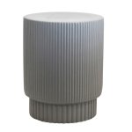 Fluted Concrete Side Table Grey Finish