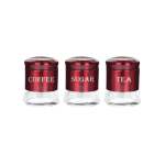 3 Piece Canister Set Red