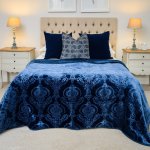 Faux Mink Bella - Plain Navy - 220 X 240 Cm Queen 1 Ply 3.5KG