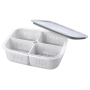 4-COMPARTMENT Storage Container With Removable Drain Basket & Lid - White
