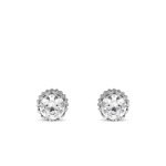Chet Sterling Silver & Cubic Zirconia Crown Stud Earrings