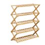 Home Multifunctional Foldable Bamboo Shoe Organiser Rack 5 Layer 98X89X25CM
