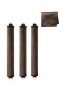 3 Hair Curlers With Silk Hair Wrap Scarf - Brown
